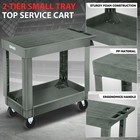 2-shelf Pp Warehouse Garage Office Small Flat Top Rolling Service Utility Cart