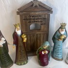 Nativity Set Bible Verses Resin Christmas 9 Pc Set Holiday Religious Display