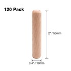 Harskiyer 120pcs Hardwood Wood Dowel Pins  3 8  X 2  X 2   Light Brown
