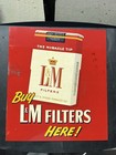 Vintage Chesterfield lm Cigarettes Metal Sign Double Sided