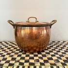 Vintage Ruffoni Italy Hammered 8 Quart Tin Lined Copper Cooking Stock Pot