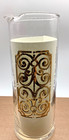 Vintage Mcm Martini Cocktail Pitcher carafe Glass W  Gold Scroll  8   