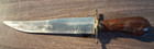 Vintage Fixed Blade Knife Dagger Ornate Carved Wooden Handle   Sheath 6  Blade