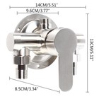Shower Tap Control Bath Mixing Valve Mixer Faucet Hot cold Kit Wall Mount Steel