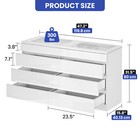 White 8 Drawers Led Chest Of Dresser Bedroom High Gloss Storage Vanity Cabinet