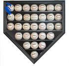 Baseball Display Case Frame Shadow Box Wall Cabinet Holder Hold 30 Balls Lockabl