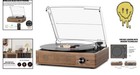 Vintage Record Player Wood 3-speed Bluetooth Aux Rca Headphone Built-in Speakers