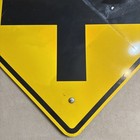 Vintage 4 Way Intersection Crossroads Obsolete Retired Road Street Sign 30  X 30