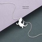 Stainless Gecko Dragon Lizard Silver Silhouette Pendant Necklace 18in Chain New 