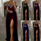 Women Ladies Prom Dress Off The Shoulder Formal Evening Sequin Maxi Dresses Gown