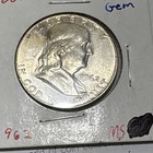 1962 S Franklin Half Dollar 50c Philadelphia Business Strike 90  Silver Km 199