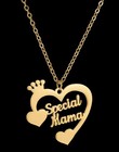 Custom Two Name Double Heart Pendant Necklace Crown Link Chain Lobster Clasp