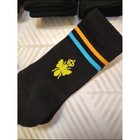Bombas Black Crew Socks With Orange  Blue And Lime Accents  Xs