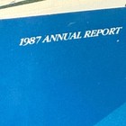 Sears Roebuck And Co 1987 Annual Report Lucite Paperweight Blue Black Excellent