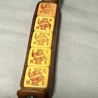 Vintage Butterscotch Bakelite Poker Dice Brown Leather Case Collectible 5 8 Dice