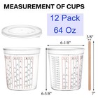 Yesland 12 Pack Paint Mix Cups With Lids And 50 Sticks 64 Fl Oz  Clear   Red
