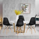 Pre Assembled Dining Chairs  Ergonomic Backrest  Set Of 4  Black modern Armless