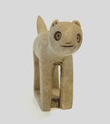 Hand-carved Stone Cat Figurine     Folk Art Style     Animal Sculpture- Stone