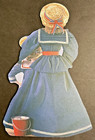 Rare Vintage Hallmark  emma   Daughter Katie  Die Cut Paper Doll Card B8 pd12