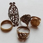 Collection Of 5 Ancient Roman   Medieval Bronze silver Rings Authentic Artifacts