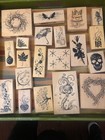 Wood Mounted Rubber Stamps - Lot Of 20 - New