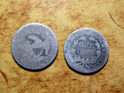 Dateless  damaged 2 Coin Type Set Capped Bust Dime And Seated Liberty Dime D10