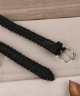 Leatherboss Genuine Leather Men Casual Belt Braided  Black