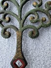 Trivet   244  Tree Of Life Pattern Vintage 3-footed Cast Iron Hand Painted