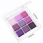 Purple Glitter Eyeshadow Palette Waterproof Metallic Shimmer 9 Colors Makeup