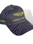 F1 Racing Team Black Cap W line Pattern On Brim  Factory 2nd 