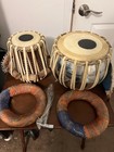 Tabla And Bayan Drum Set Wood Metal Leather With Accessories And Case