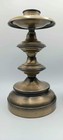 Vintage Pair Solid Brass Candlesticks Heavy Tiered Mid Century Modern Mcm Decor