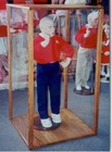 Solid Oak 8 X 8 X 18 Inch Doll Case Display Showcase