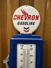 Chevron Gasoline Thermometer Gas Pump Sign Garage Oil Vintage Style Wall Decor