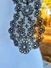 Antique Lace - Whipped Lace Tie Lappet  19th Century Victorian Mourning 