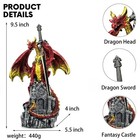 Dragon Statue With Medieval -collection Figurine Fantasy Decor - Red Dragon S   