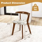 Space-saving Wood Upholstered Dining Chair Set Of 2 W padded Seat   Curved Back