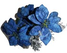 1 Bush  13  Velvet Sparkling Christmas  5 Stems 4  Artificial Poinsettia Flowers