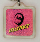 Vintage 80s Instinct Shaun Tomson Surf Style Neon Pink And Green Acrylic Keyring