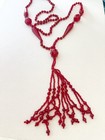 Vintage 1920s Art Deco Red Czech Glass Sautoir Tassel Necklace Flapper
