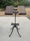 Antique Victorian Cast Iron   Oak Music Sheet Book Bible Dictionary Stand