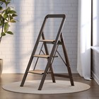 3 Step Ladder Folding Step Stool For Adults With Wide Anti-slip Pedal  Aluminium
