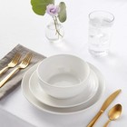 12pc Stoneware Westfield Dinnerware Set White - Threshold Microwave     