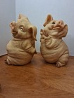  2  Pigs Cute Set  Piglets Statues Bookends Heavy