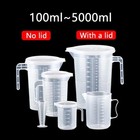 1pc Transparent Plastic Measuring Cup Food Grade Kitchen   Lab Beaker - New