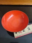 Vtg Maggie Howe Mexico Enamel Dish Bowl Red Black 4 5  Metal Copper Signed Mcm
