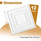 Drop Ceiling Tiles 2 Ft X 2ft W 3dmpatterns  12-pack Tiles Up To 48 Sq ft 