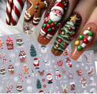 6 Sheets Christmas Snowflake Santa Nail Art Stickers Decals Self-adhesive Ns53