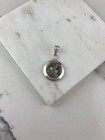 Vintage 925 Sterling Silver Mexico Abalone Modernist Circle Pendant 