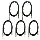5 Pack Lot 2ft Foot Guitar Keyboard Instrument Pa Shielded 1 4 Mono Patch Cables